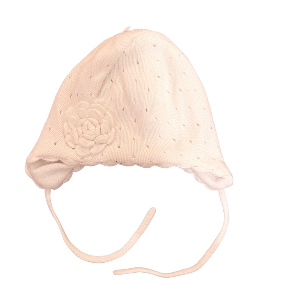 H&m Baby Girl Knitted beanie hat with fleece lining- Size 1-2 years